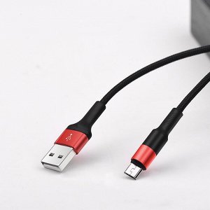 Кабель USB - micro USB Hoco X26  100см 2A (black/red)