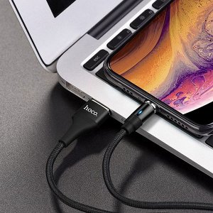 Кабель USB - Apple lightning Hoco U76 Fresh магнитный  120см 2A  (black)