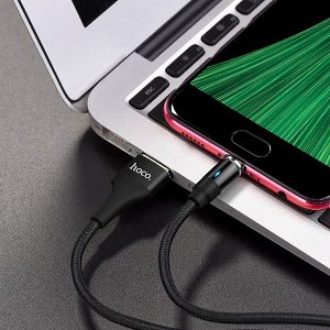 Кабель USB - micro USB Hoco U76 Fresh магнитный  120см 2A (black)