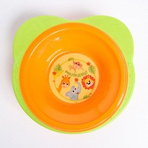 Набор посуды "Зоопарк": тарелка, поильник, вилка, ложка