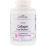 21st Century, Super Collagen с витамином C, 6000 мг, 180 таблеток