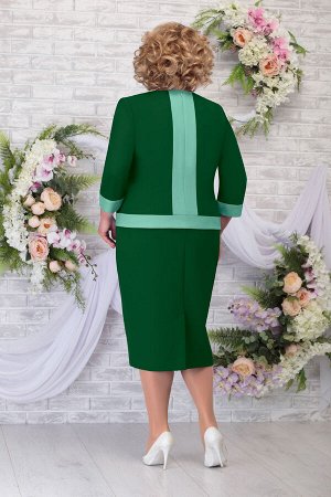 Платье Ninele 5784 изумруд+светло-зеленый