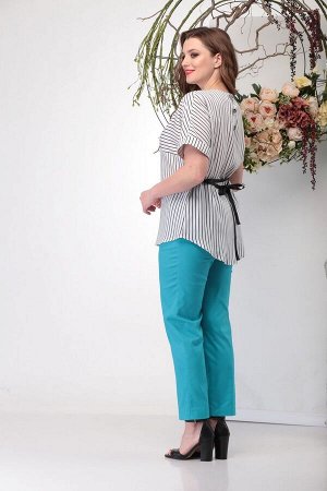 Блуза, брюки Michel chic 1169 серый+голубой