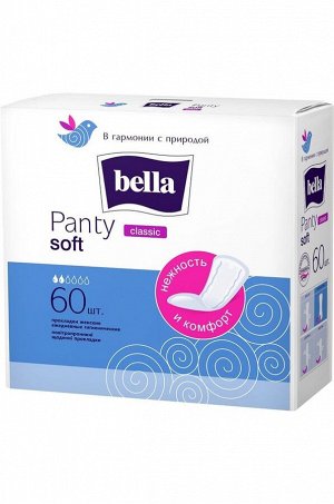 Bella, Женские ежедневные прокладки bella panty soft Classic 60 шт. Bella