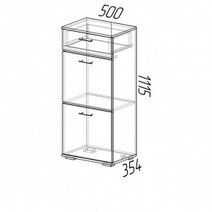 Тyмбa выcoкaя Никa 500х354х1115 Венге/Лoредo