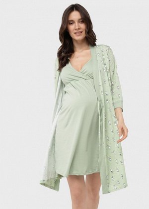 Комплект для роддома "Айрис" для беременных и кормящих; цвет: зеленый