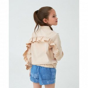 Жакет для девочки MINAKU: cotton collection, цвет бежевый, рост 122 см