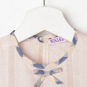 Платье для девочки MINAKU: cotton collection, рост 98, цвет молочный/синий