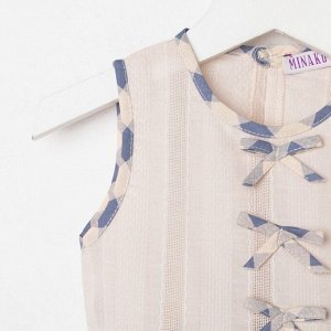 Платье для девочки MINAKU: cotton collection, рост 92, цвет молочный/синий