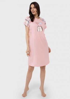Хлопковая ночная сорочка для беременных и кормления "Патриция"; розовый