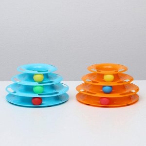 Игровой комплекс для кошек с 3 шариками, микс цветов
