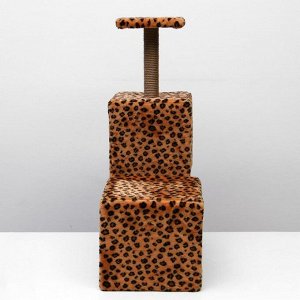 Домик-когтеточка "ТреXэтажный разноуровневый" 66 X 36 X 94 см, леопард