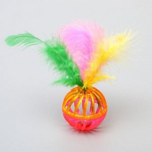 Набор из 2 шариков "Завитушки с пером", каждый 4 см, микс цветов