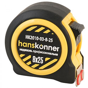 Рулетка Hanskonner HK2010-03-8-25, 8м, полотно 25мм, 2 стопа