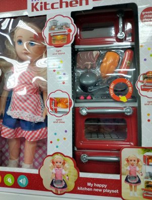 Кукла и кухня в наборе