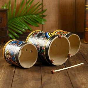 Музыкальный инструмент Барабаны тройные 33х17х11 см МИКС