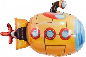 Шар-фигура, фольга, "Подводная лодка", оранжевый (Falali), 38"/97 см