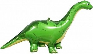 15490G, 905 Шар-фигура, фольга, "Динозавр Диплодок зеленый" (Falali), 51"/130 см
