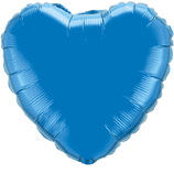 202500A Шар-сердце   9"/23 см, фольга, синий (FM)