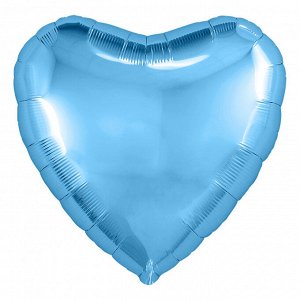 756041 Шар-сердце   9"/23 см, фольга, голубой (Agura), с клапаном