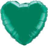 202500VE Шар-сердце   9"/23 см, фольга, зеленый (FM)