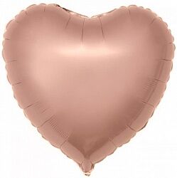 756034 Шар-сердце   9"/23 см, фольга, золото розовое (Agura), с клапаном