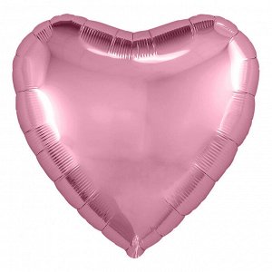 756027 Шар-сердце   9"/23 см, фольга, розовый (Agura), с клапаном