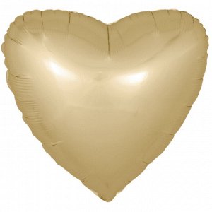 201500SPG Шар-сердце 18"/46 см, фольга,  сатин золото (FM)