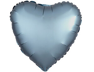 1204-0634, 368148 Шар-сердце 18"/46 см, фольга,  сатин серый (AN)