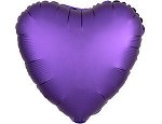 1204-0638 Шар-сердце 18&quot;/46 см, фольга,  сатин фиолетовый (AN)