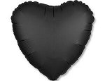 1204-0740, 380355 Шар-сердце 18&quot;/46 см, фольга,  сатин черный (AN)