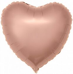 758045 Шар-сердце 18"/46 см, фольга, золото розовое (Agura)