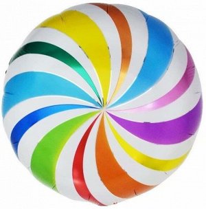 15433, F0355 Шар-круг, фольга, 18"/46 см, "Леденец", разноцветный (Falali)