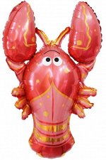 15244, B0244 Шар-фигура, фольга, &quot;Лобстер&quot; (Falali), 39&quot;/99 см