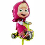 Шар-фигура, фольга, &quot;Маша на велосипеде&quot; (GRABO), 39&quot;/99 см