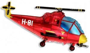 901667R Шар-фигура, фольга, "Вертолет красный" (FМ), 38"/97 см