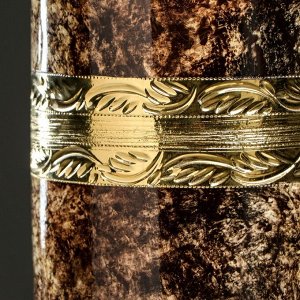 Ваза на колонне, коричневый, золото, 61 см, керамика