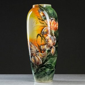 Ваза напольная "Руслана", цветы, роспись, 84 см, керамика