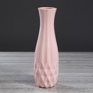 Ваза настольная "Токио", геометрия, глянец, розовая, 29 см, керамика