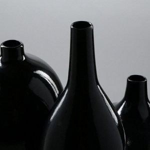 Набор ваз "Агия", цвет черный, 24/33/41 см, керамика