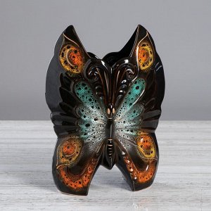 Ваза настольная "Бабочка", чёрная, 30 см, микс, керамика
