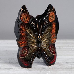 Ваза настольная "Бабочка", чёрная, 30 см, микс, керамика