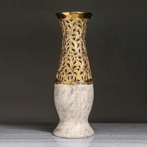 Ваза-светильник "Милла" золотистая, 70 см, керамика