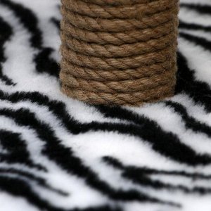Домик-когтеточка "Пятигранный", 50 х 40 х 59 см, искусственный мех, зебра