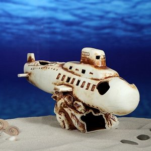 Декорация для аквариума "Подводная лодка", 11х38х17 см