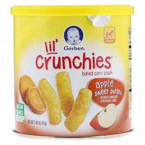 Gerber, Lil 'Crunchies, 8+ месяцев, яблоко, сладкий картофель, 1,48 унции (42 г)
