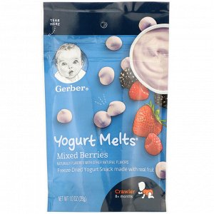 Gerber, Graduates, Yogurt Melts, от 8 месяцев, смесь ягод, 28 г (1,0 унция)