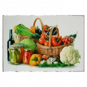 Наклейка на кафельную плитку "Корзина овощей и вино" 60х90 см 4331143