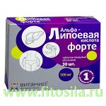 Альфа-липоевая кислота Форте 100 мг &quot;ВИТАМИР®&quot; - БАД, № 30 таблеток х 618 мг