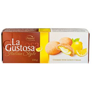 Печенье Bogutti La Gustosa ITALIAN STYLE с лимонным кремом 150 г 1 уп.х 18 шт.